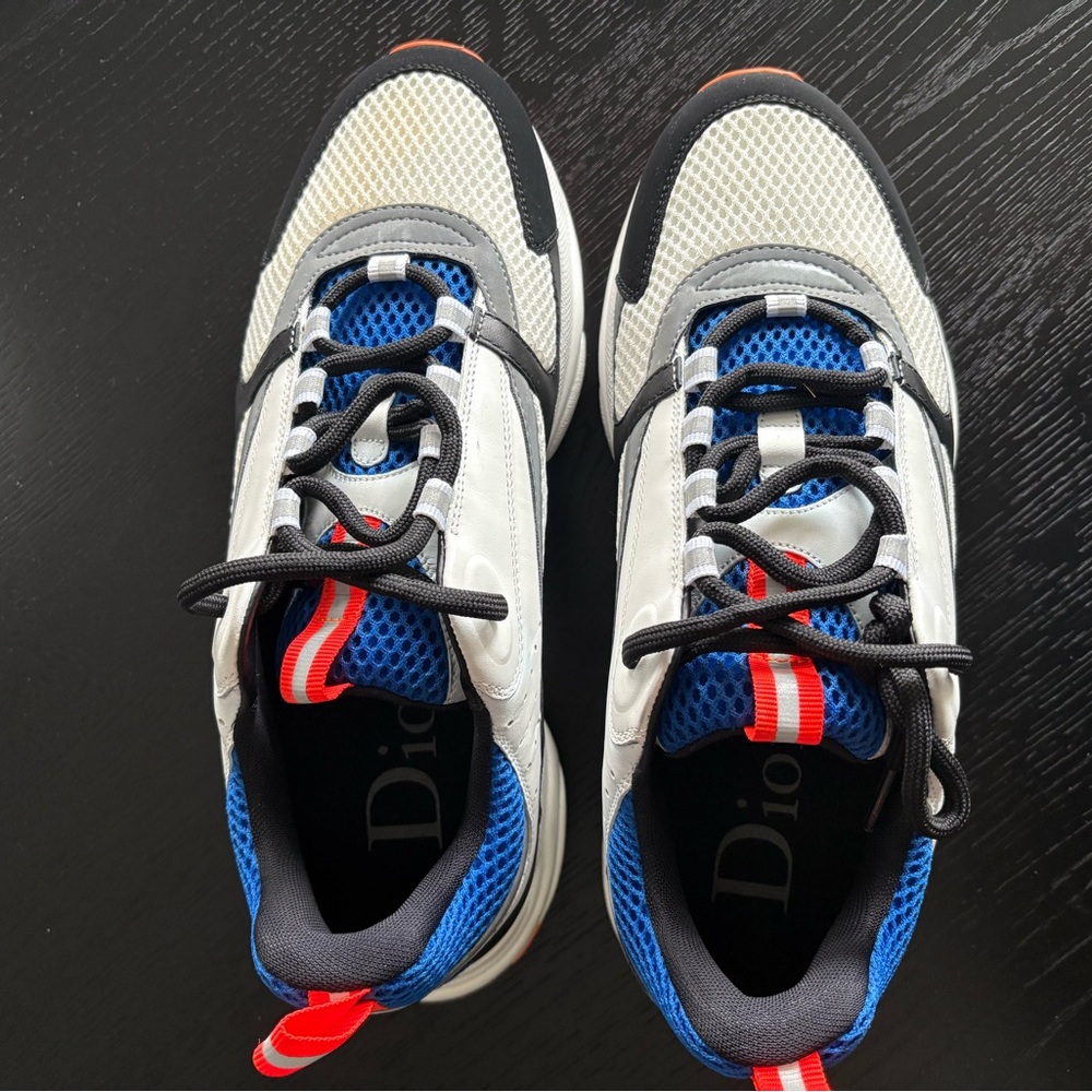 Dior Blue and White Mesh Sneakers